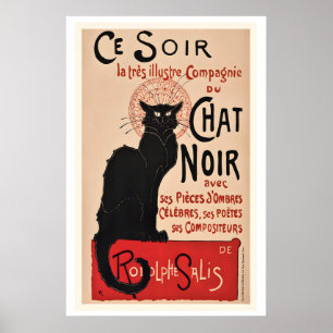 Le Chat Noir Schwarze Katze Vintage-Werbeplakat Poster