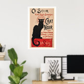 Le Chat Noir Schwarze Katze Vintage-Werbeplakat Poster (Heimbüro)