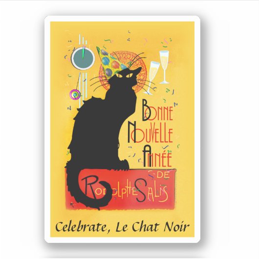 Le Chat Noir Silvesterparty Aufkleber (Vorderseite)