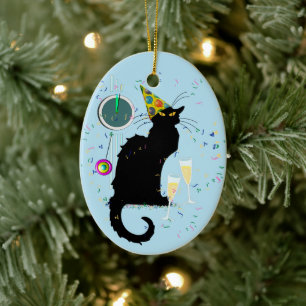 Le Chat Noir Silvesterparty Keramik Ornament