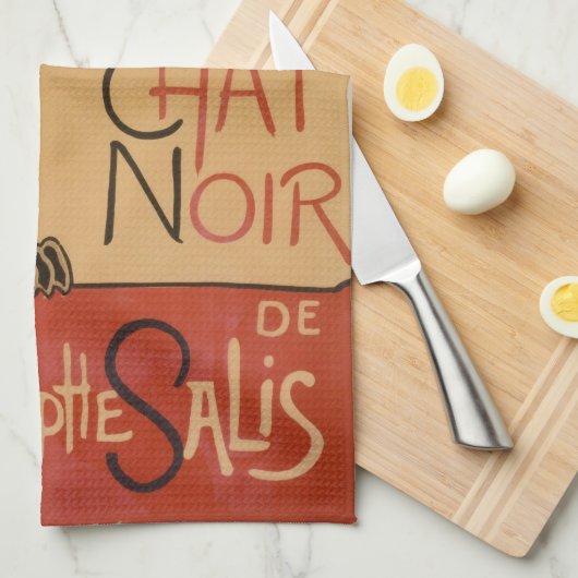 Le chat Noir - Steinlen Geschirrtuch (Viertel Falte)