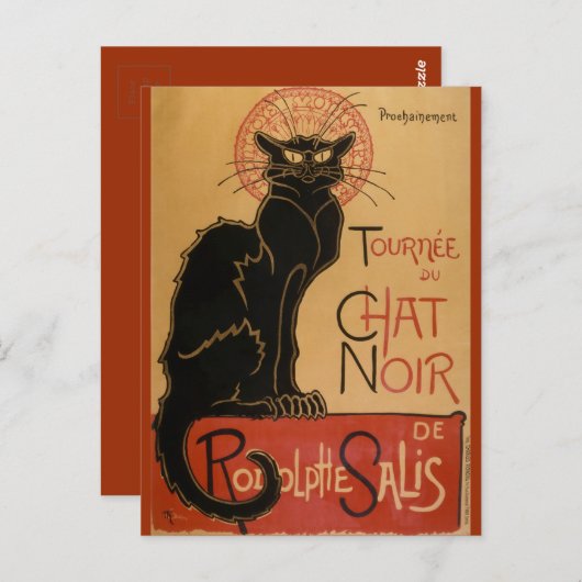 Le Chat Noir - Steinlen Postkarte (Vorne/Hinten)