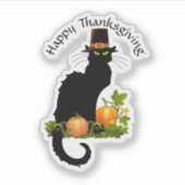 Le Chat Noir Thanksgiving and Pilgrim Turkey Aufkleber (Vorderseite)