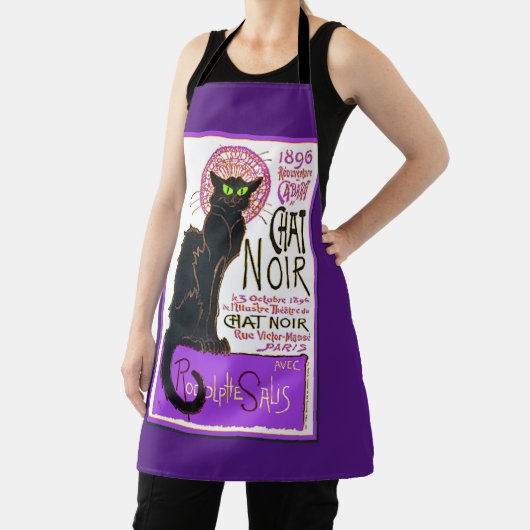 Le Chat Noir, The Black Cat in Lila, Schürze (InSitu)