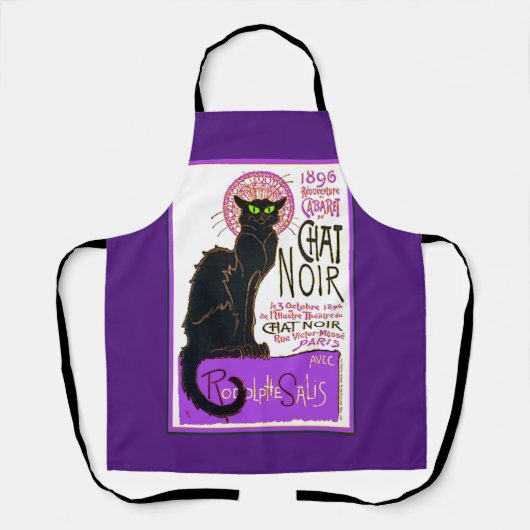 Le Chat Noir, The Black Cat in Lila, Schürze (Vorderseite)