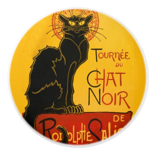 Le Chat Noir The Black Cat Keramikknauf (Vorderseite)