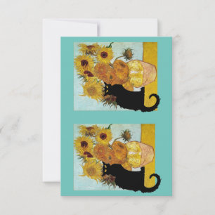Le Chat Noir und Van Gogh Sunflowers, Dankeskarte