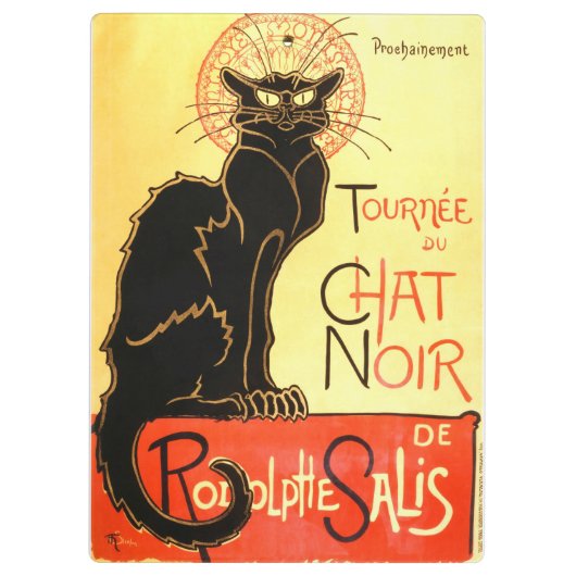 Le chat noir, ursprüngliche Anschlagtafel Klemmbrett (Rückseite)