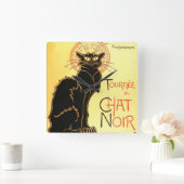 Le chat noir, ursprüngliche Anschlagtafel Quadratische Wanduhr (Zuhause)