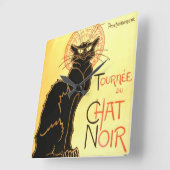 Le chat noir, ursprüngliche Anschlagtafel Quadratische Wanduhr (Winkel)
