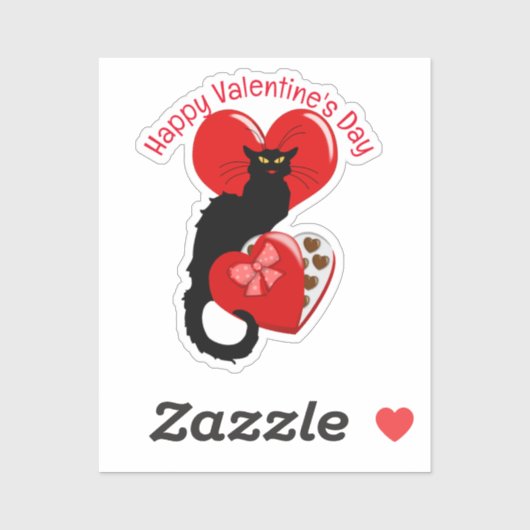 Le Chat Noir Valentine's Day Aufkleber (Blatt)