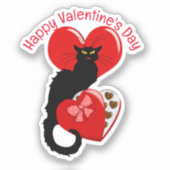 Le Chat Noir Valentine's Day Aufkleber (Vorderseite)