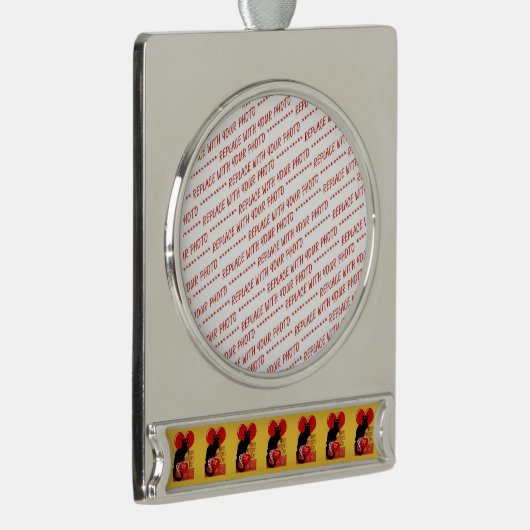 Le Chat Noir Valentine's Day Banner-Ornament Silber (Rechts)