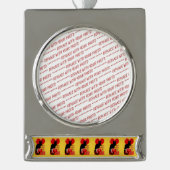 Le Chat Noir Valentine's Day Banner-Ornament Silber (Vorderseite)