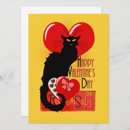 Le Chat Noir Valentine's Day Einladung (Vorne/Hinten)