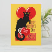 Le Chat Noir Valentine's Day Einladung (Stehend Vorderseite)