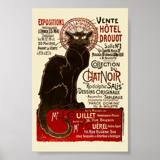 Le Chat Noir, Vente Hôtel Drouot Kunstkunst Poster (Vorne)
