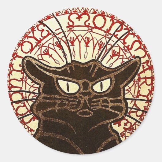 Le Chat Noir, Vente Hôtel Drouot Kunstkunst Runder Aufkleber (Vorderseite)