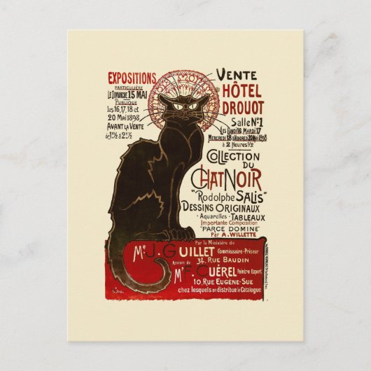 Le Chat Noir, Vente Hôtel Drouot Postkarte (Vorderseite)