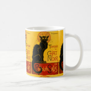 Le Chat Noir Vintag Black Cat Art Nouveau Retro Kaffeetasse