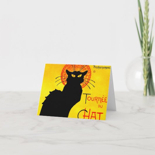 Le Chat Noir Vintag Einladung (Vorderseite)