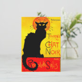 Le Chat Noir Vintag Einladung (Stehend Vorderseite)