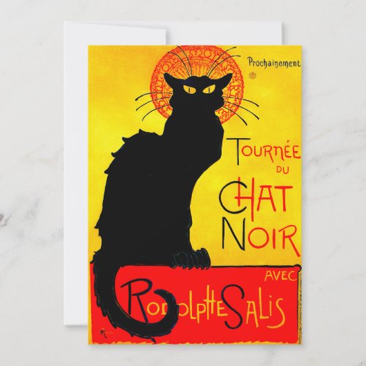 Le Chat Noir Vintag Einladung (Vorderseite)