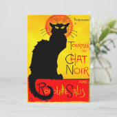 Le Chat Noir Vintag Einladung (Stehend Vorderseite)
