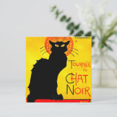 Le Chat Noir Vintag Einladung (Stehend Vorderseite)
