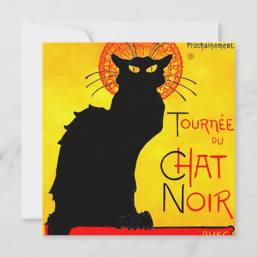 Le Chat Noir Vintag Einladung (Vorderseite)