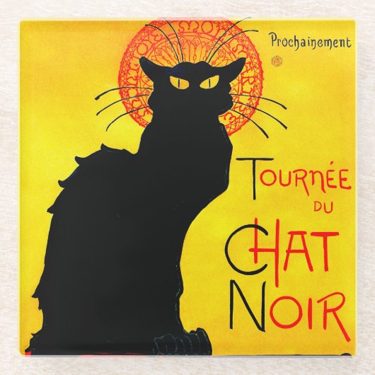 Le Chat Noir Vintag Glasuntersetzer (Vorderseite)