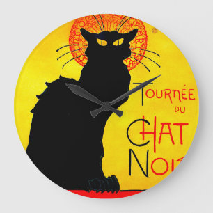 Le Chat Noir Vintag Große Wanduhr