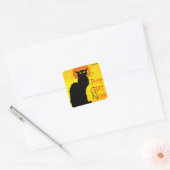 Le Chat Noir Vintag Quadratischer Aufkleber (Umschlag)