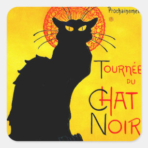 Le Chat Noir Vintag Quadratischer Aufkleber