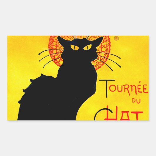 Le Chat Noir Vintag Rechteckiger Aufkleber (Vorderseite)