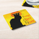 Le Chat Noir Vintag Rechteckiger Pappuntersetzer (angewinkelt)