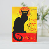 Le Chat Noir Vintag RSVP Karte (Stehend Vorderseite)