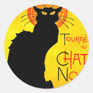 Le Chat Noir Vintag Runder Aufkleber