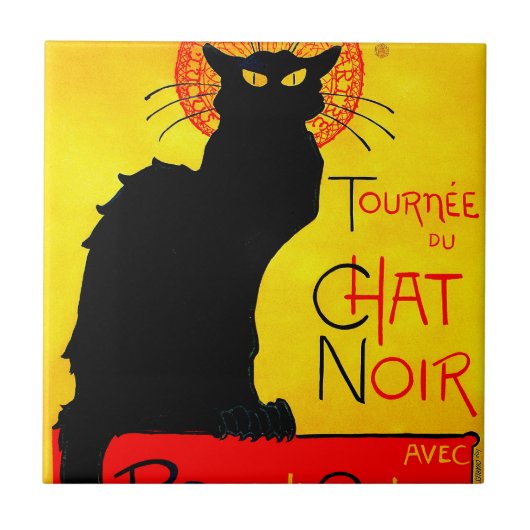 Le Chat Noir Vintage Fliese (Vorderseite)
