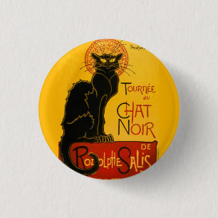 Le Chat Noir Vintage Schwarze Katze Art Nouveau Re Button