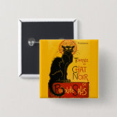 Le Chat Noir Vintage Schwarzkatze Jugendstil Button (Vorne & Hinten)