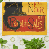 Le Chat Noir Vintage Schwarzkatze Jugendstil Handtuch (Gefaltet)