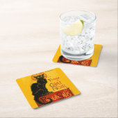 Le Chat Noir Vintage Schwarzkatze Jugendstil Rechteckiger Pappuntersetzer (Vor Ort)