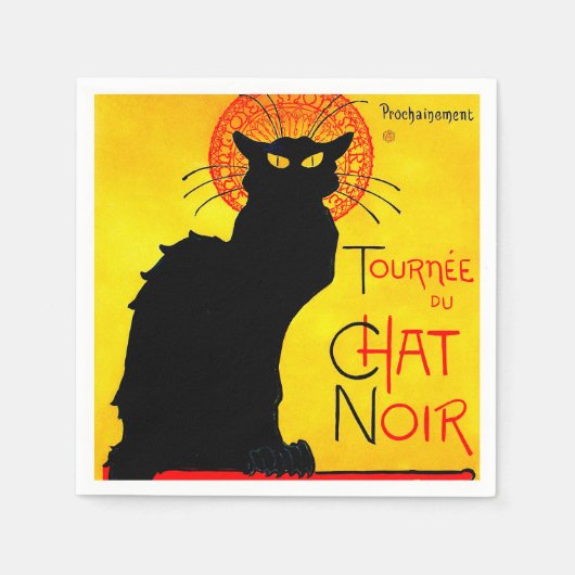 Le Chat Noir Vintage Serviette (Vorderseite)