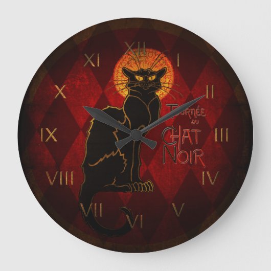 Le Chat Noir Wall Clock Große Wanduhr (Vorderseite)