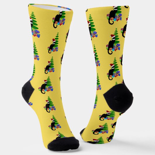 Le Chat Noir Weihnachtsmannmütze Weihnachten Socken (Gewinkelt)