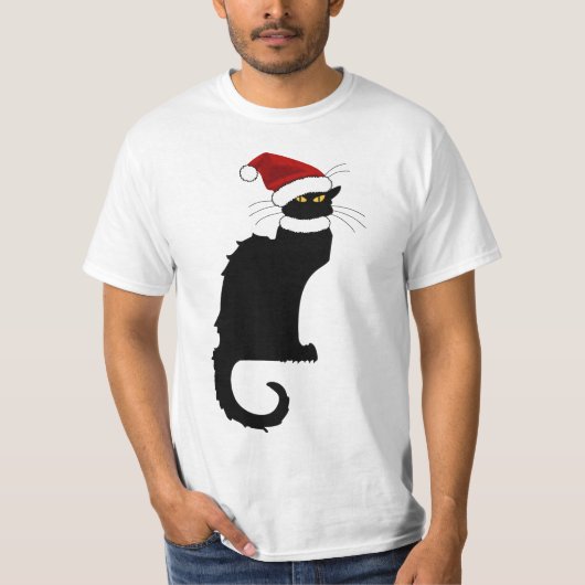 Le Chat Noir Weihnachtsmannmütze Weihnachten T-Shirt (Vorderseite)