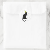 Le Chat Party Hat & Confetti Runder Aufkleber (Tasche)
