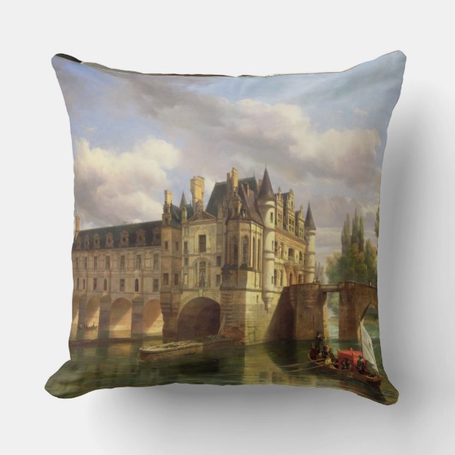 Le Chateau de Chenonceau, 1843 (Öl auf Leinwand) Kissen (Vorderseite)