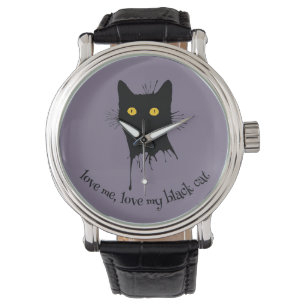 Le Chaton Noir Liebe Me Liebe My Black Cat Lover Armbanduhr